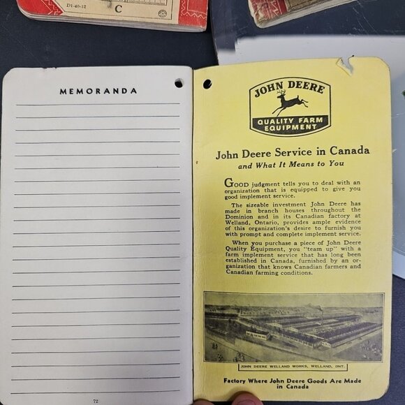 1940s-50s John Deere Farmer's Pocket Ledgers 7pc Collection Lot Amazing! Canada - Picture 9 of 13